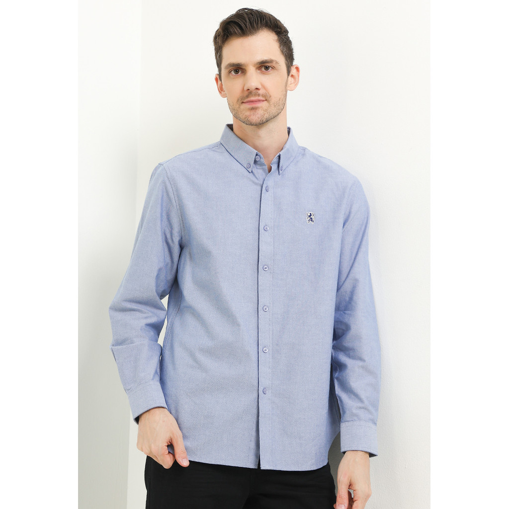 Giordano Men's Oxford Mini Lion Shirt 0104508381