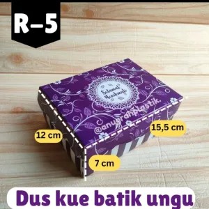 Dus Kue R5 Motif Batik Ungu / Box Kue ARK Motif