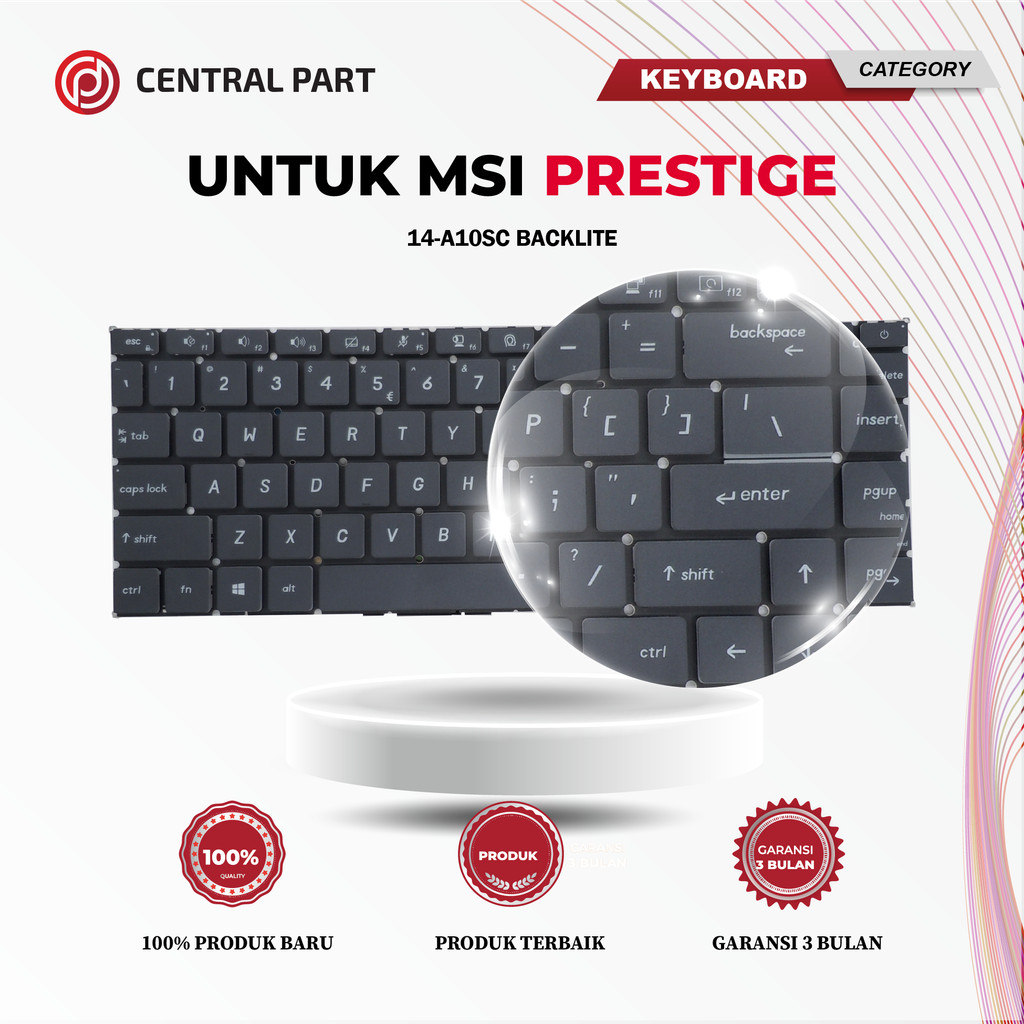Keyboard Untuk MSI Prestige 14-A10SC Backlite