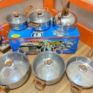 Trisonic Stainless cookware /set panci 6pc+tutup