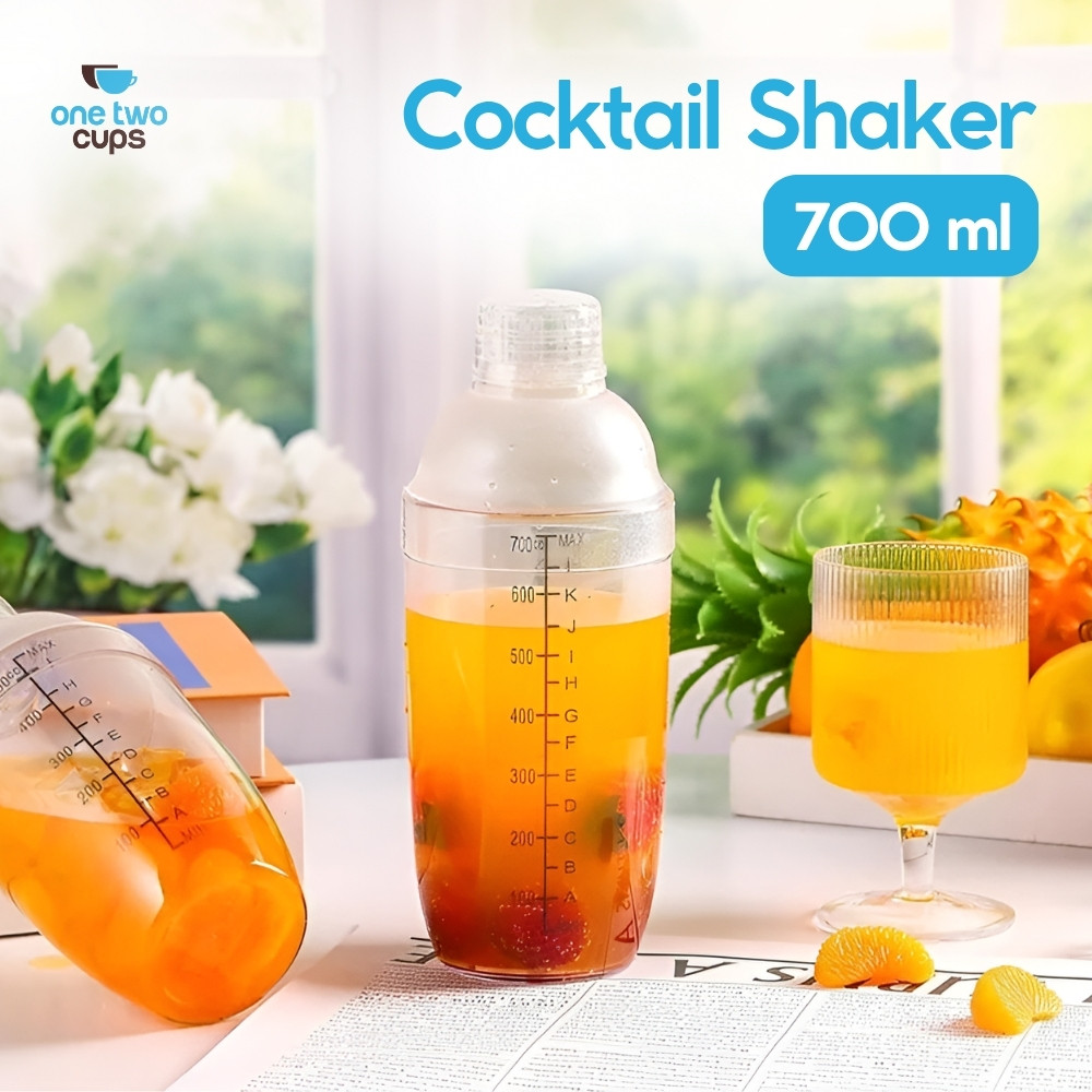 One Two Cups Cocktail Shaker Mixer Bartender Cobbler Cup Style - B0569