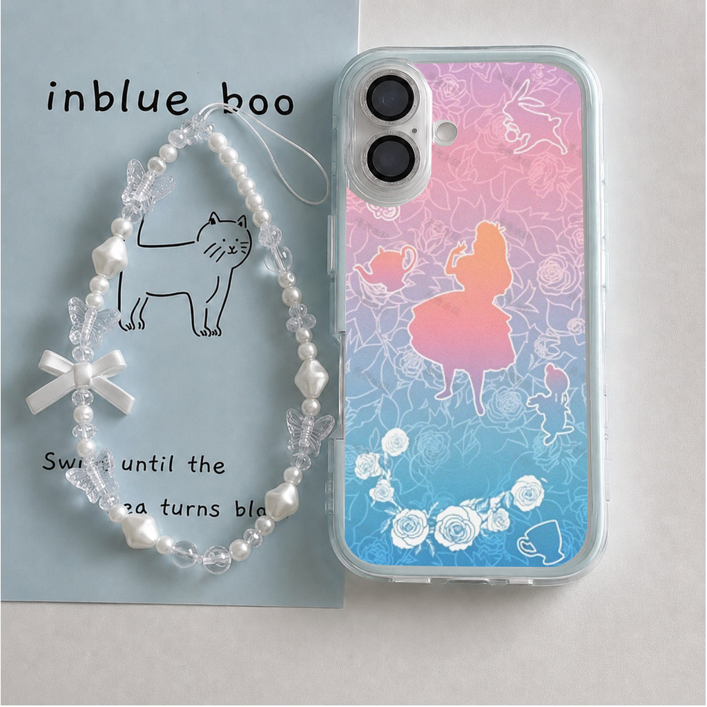 Gadis Kartun Siluet Manis Mewah Casing Hp Iphone 17 Pro Max 13 Pro Max15 Plus 11 14 Pro Max 13 Pro M