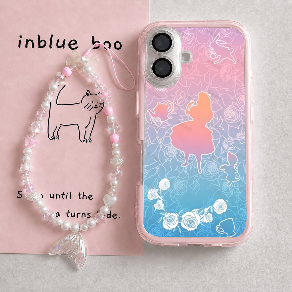 Gadis Kartun Siluet Manis Mewah Case Iphone 17 Pro Max 13 Pro Max15 Plus 11 14 Pro Max 13 Pro Max 14