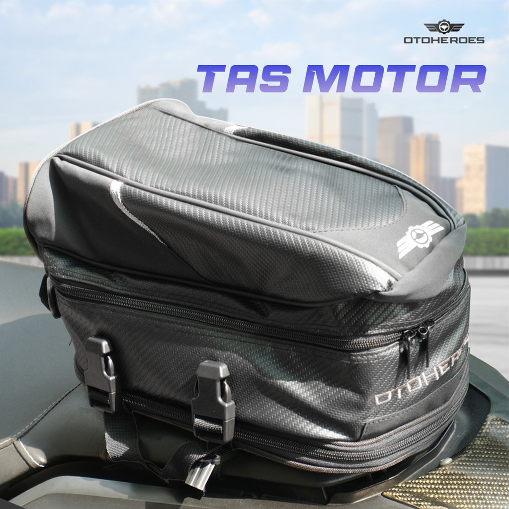 OTOHEROES Tas Motor Touring Back Seat Tail Storage Bag PU Leather - RR9014 SHANY_STORE
