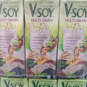 V-soy multi grain soy milk uht 200ml