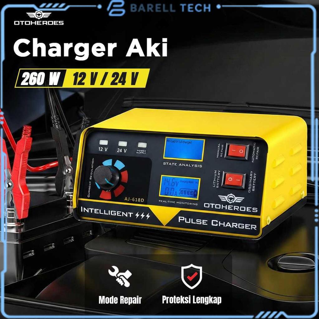 OTOHEROES Charger Aki Mobil Intelligent Battery Charger 12V/24V - AJ-618D