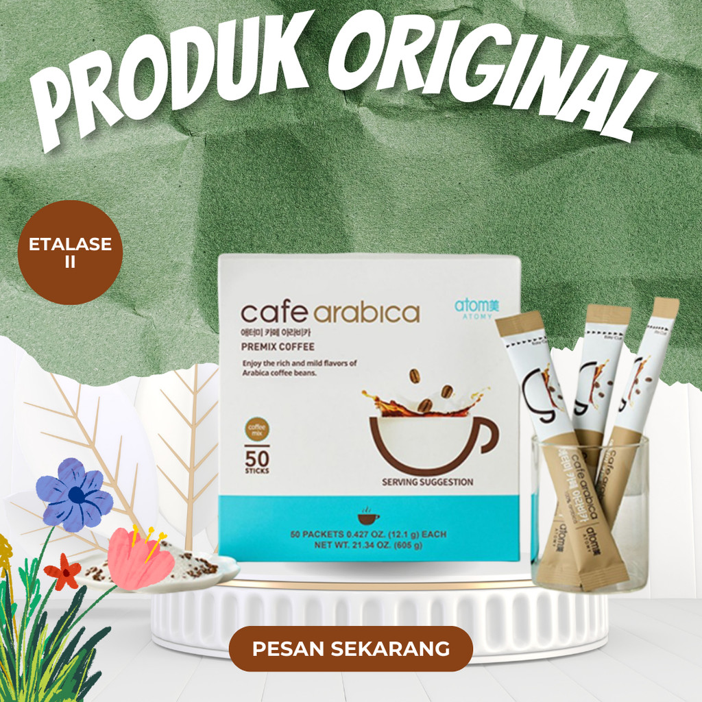 Kopi Cafe Arabica Viral Korea 50 Stik | Kopi Premium 3in1 Rasa Creamy Wangi Manis Rendah Kafein | Bo