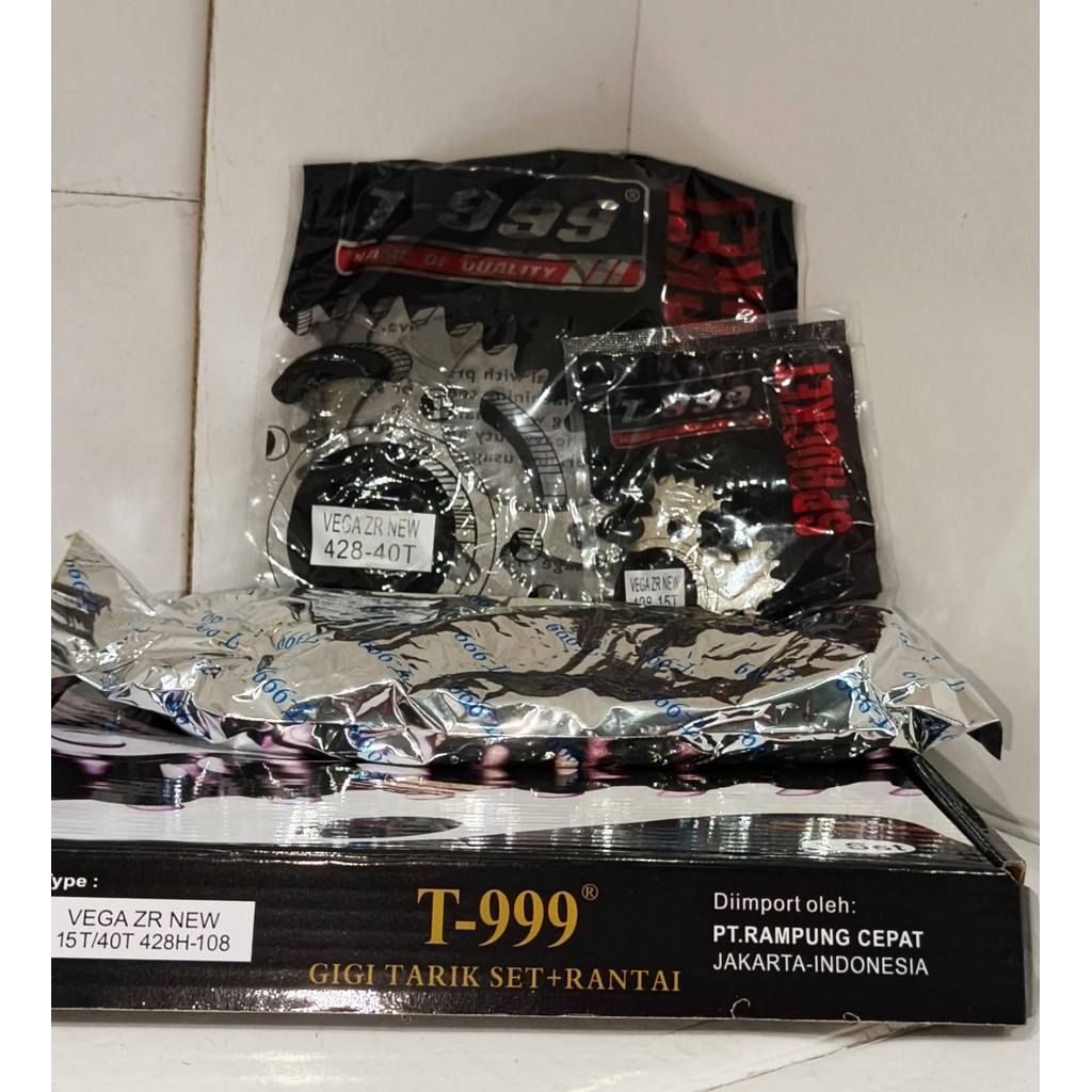 T999 Gir/Gear Paket/Set Komplit Motor Vega Zr New 15T/40T ( 428HG-108 )