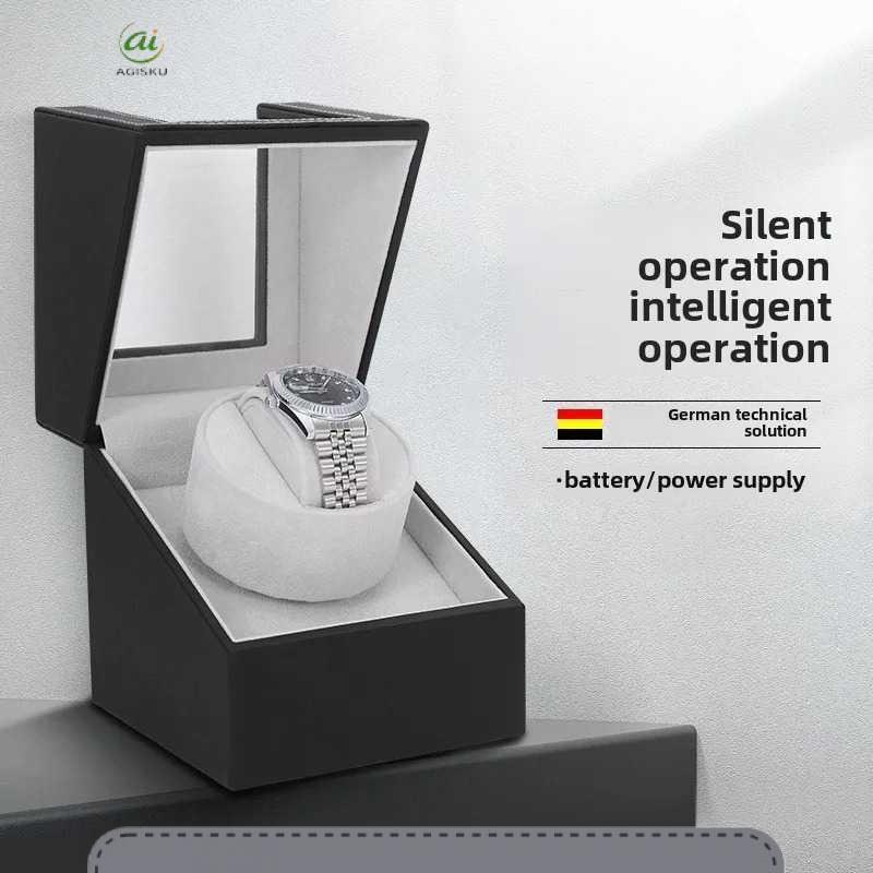 IGERN Watch Winder Pemutar Jam Tangan Otomatis 1 Slot Dual Power 13cm - IG-160 Black Gray