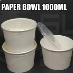 Paper Bowl 1000ml + tutup isi 50 pcs
