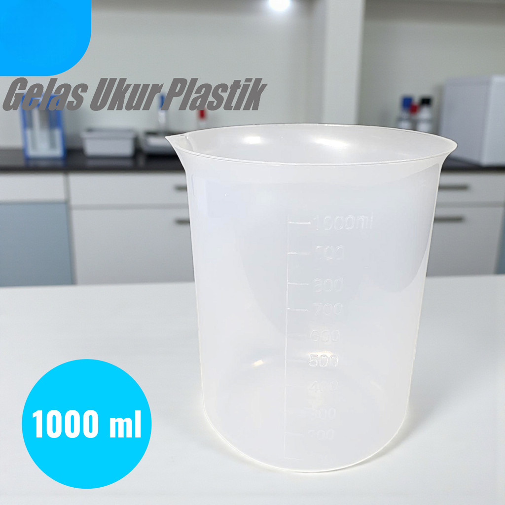VYROX LITE Gelas Ukur Plastik Dapur Laboratorium Measuring Cup - B4 Warna Transparan Ukuran,1000ml