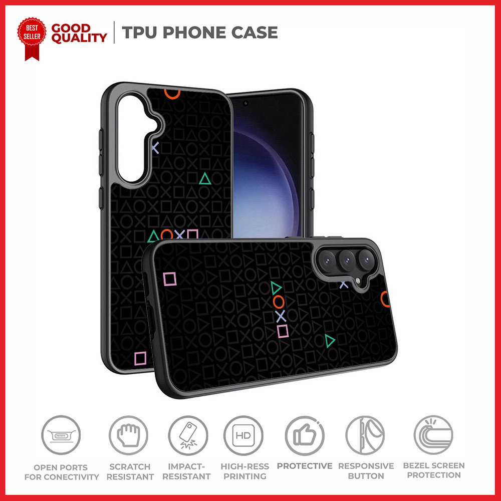 PlayStation Pattern Art TKT0025 Case Samsung A17 A56 A36 A26 A16 A55 A35 A25 A15 A54 A34 A24 A14 A07