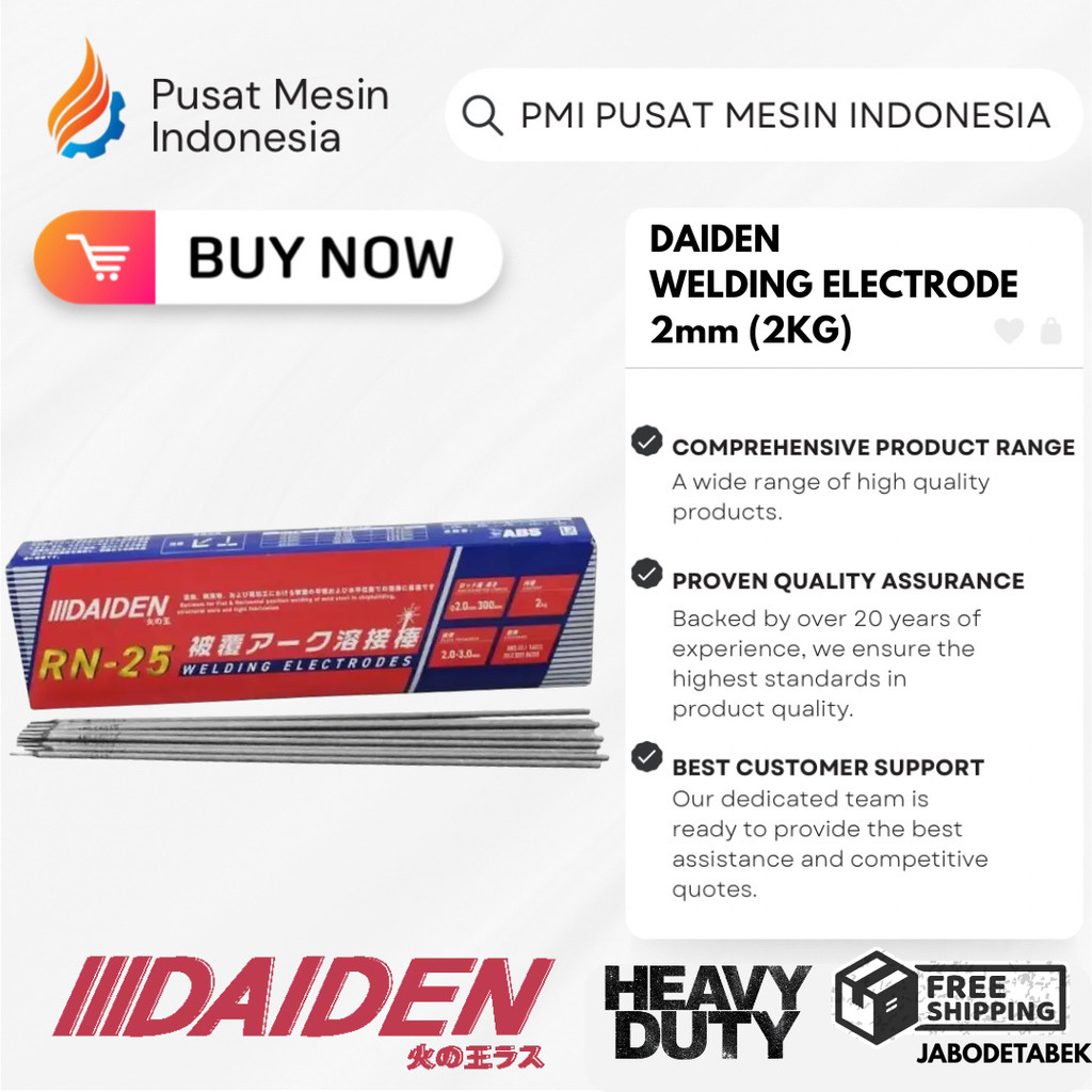 DAIDEN WELDING ELECTRODE 2mm (2KG) KAWAT LAS / KAWAT ELEKTRODA