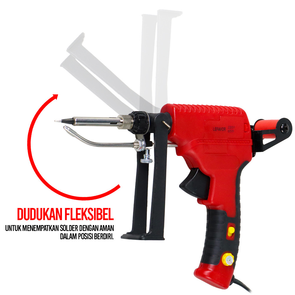 Solder Tembak Otomatis 80W Pengatur Suhu Adjustable Tin Gun Las Listrik Besi LEFAVOR GT-20