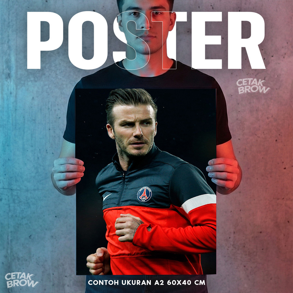 Poster David Beckham Manchester United Hiasan Dinding Kamar Cowok Dekorasi Studio Keren