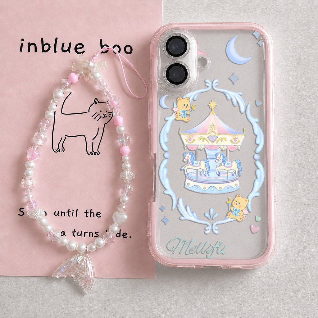Mewah Carousel Kartun Manis Casing Hp Iphone 17 Pro Max 13 Pro Max15 Pro Max 15 Plus 11 14 Pro Max 1