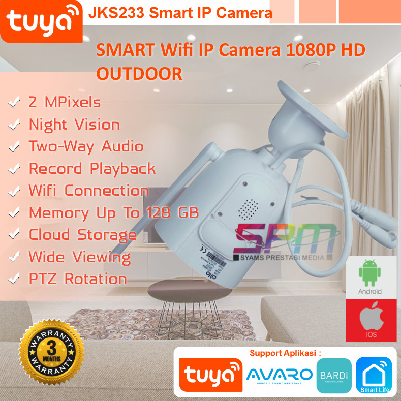 Tuya Cirlo Jks233 Outdoor Camera Cctv Smart Ip Cam Cctv Wifi 1080P Iot