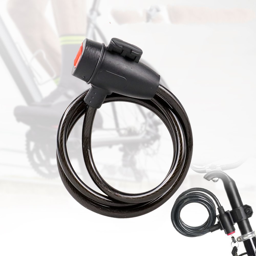Kunci Sepeda dan Motor Anti Maling Tali Gembok Pengaman Pagar Helm Kabel Sling Baja Lock