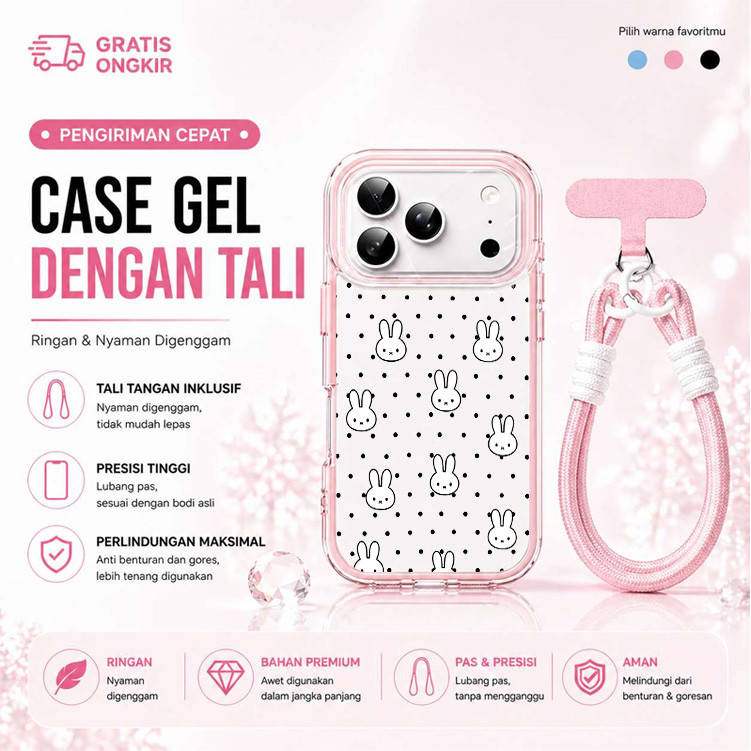 Kelinci Putih [Set Tail] 3 In 1 Case Realme Note 80 70 C85 Pro C75X 60X Case