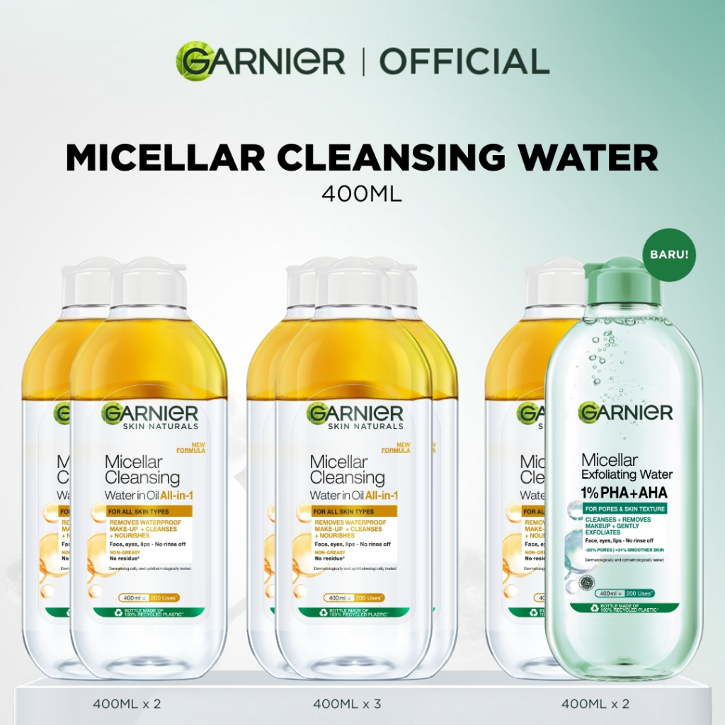 [PAKET HEMAT] GARNIER Micellar Water Oil-Infused Skin Care 400ml Skincare Cleansing Pembersih Wajah 