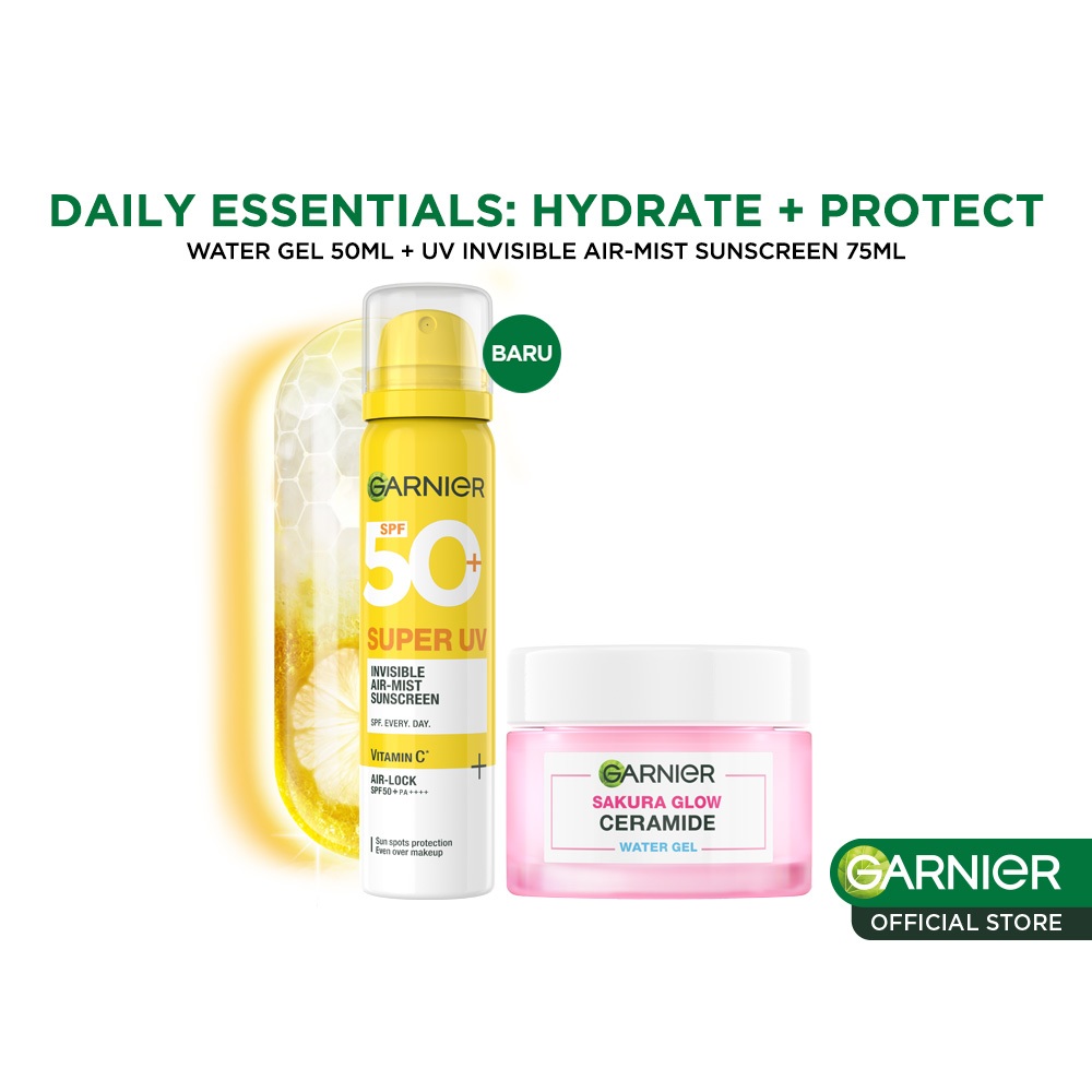 (PAKET HEMAT ISI 2) GARNIER Super UV Invisible Air-Mist Sunscreen Spray SPF 50+ PA++++ Sakura Glow W