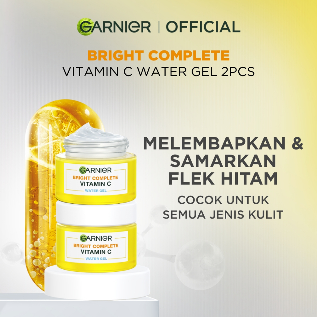 [PAKET HEMAT ISI 2] GARNIER Bright Complete Vitamin C Ceramide Barrier Moisturizer Gel 50ml - Water 