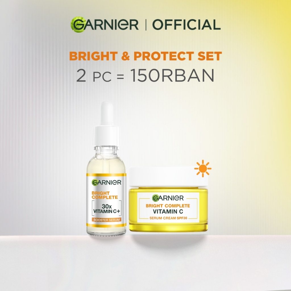 GARNIER Paket Skincare 1 Set Lengkap Vitamin C Brightening Daily Set Serum & Day Cream| Day Cream 50