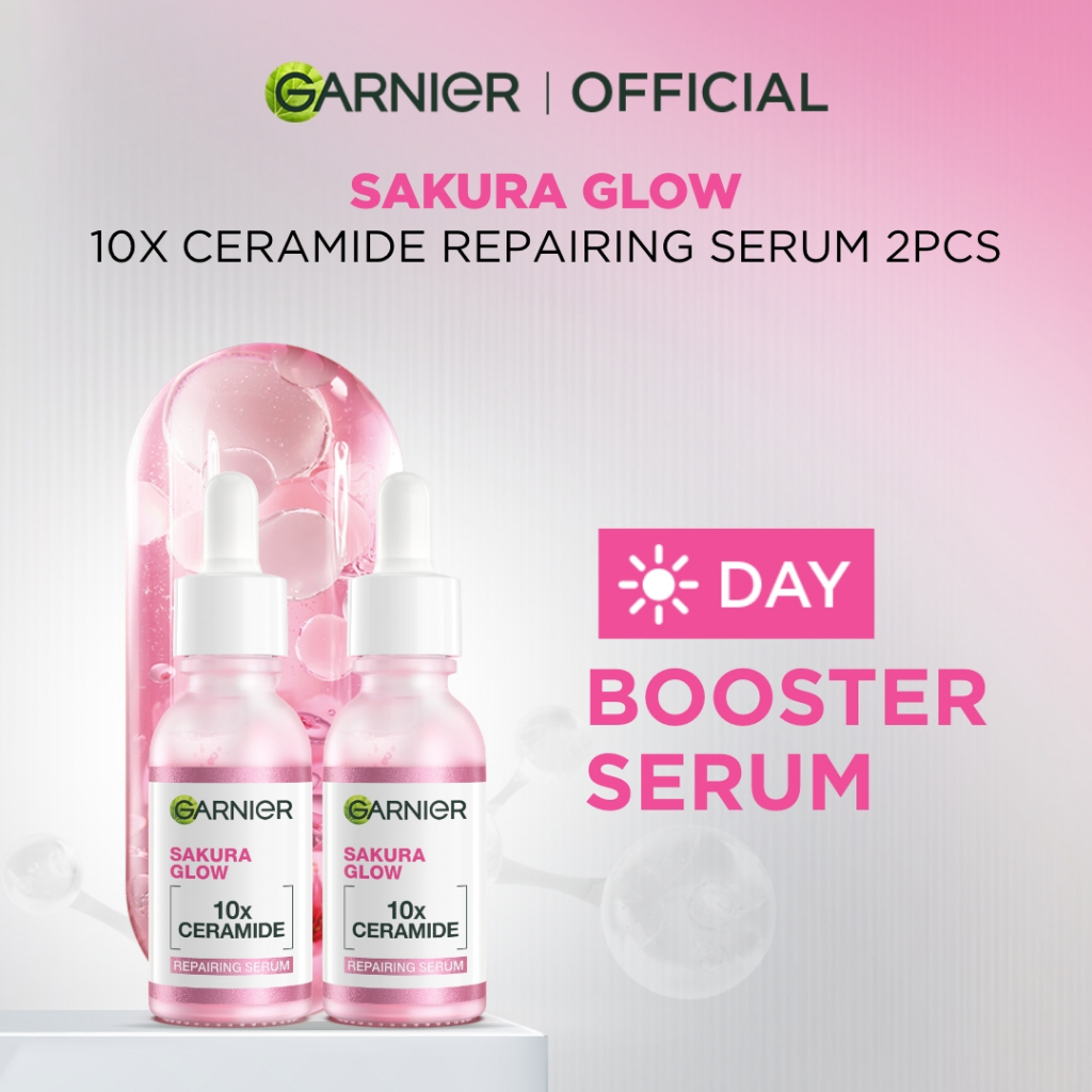 [PAKET HEMAT ISI 2] GARNIER Serum Perbaiki Skin Barrier Sakura Glow Hyaluron Ceramide 30x Booster Se