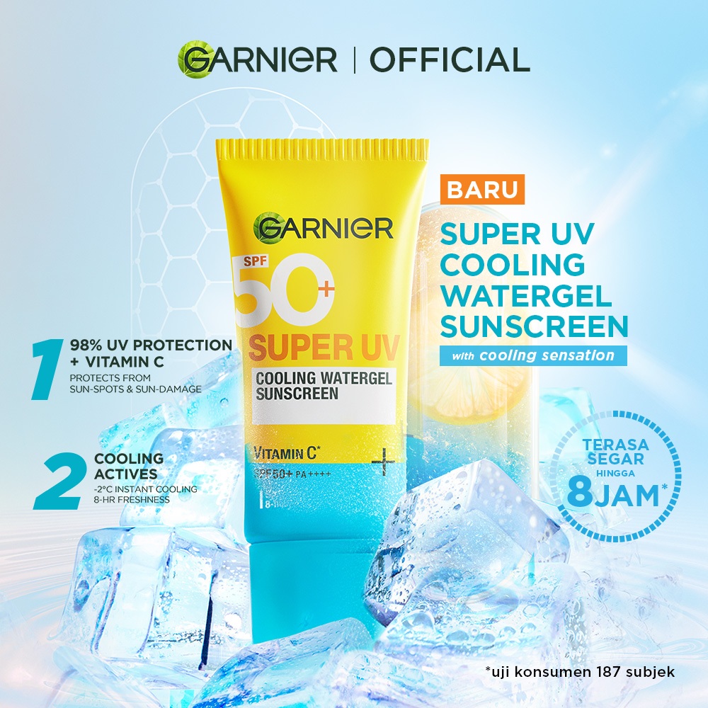 GARNIER Paket Skincare Set 2pc 3pc 5pc | Paket Hemat Super UV Cooling Watergel Sunscreen, Serum Wash