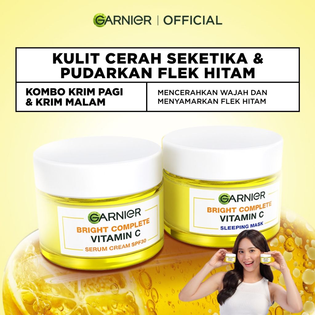 (PAKET HEMAT ISI 2) Garnier Perfect Simple Set Day Cream & Night Cream 50 ml Krim Siang & Krim Malam