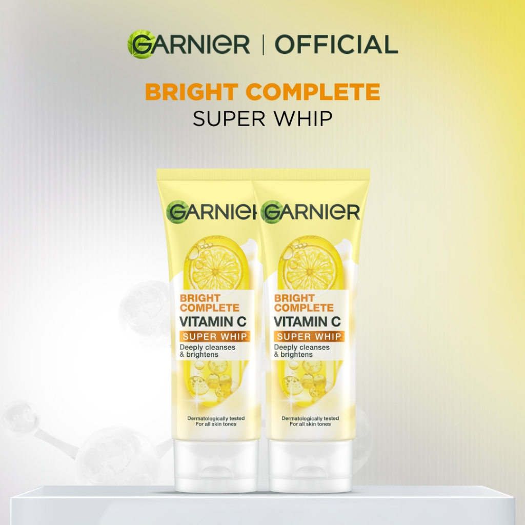 [PAKET HEMAT ISI 2] GARNIER Facial Wash Bright Complete Vitamin C Super Whip Foam Face Wash 100ml | 