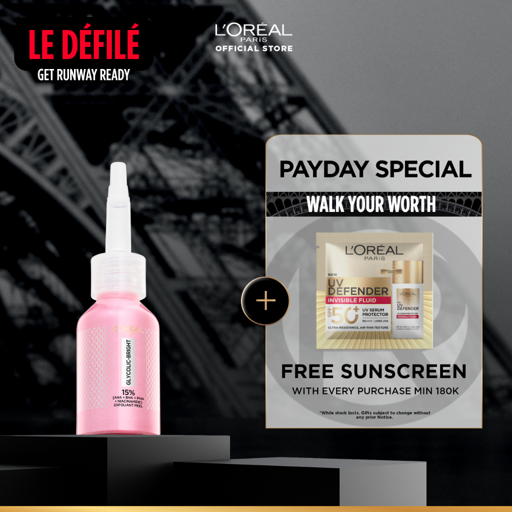 [BARU] Paket Skincare Glycolic Bright Exfoliant Peel, Moisturizer, Serum, Sunscreen, Cleanser, Full 