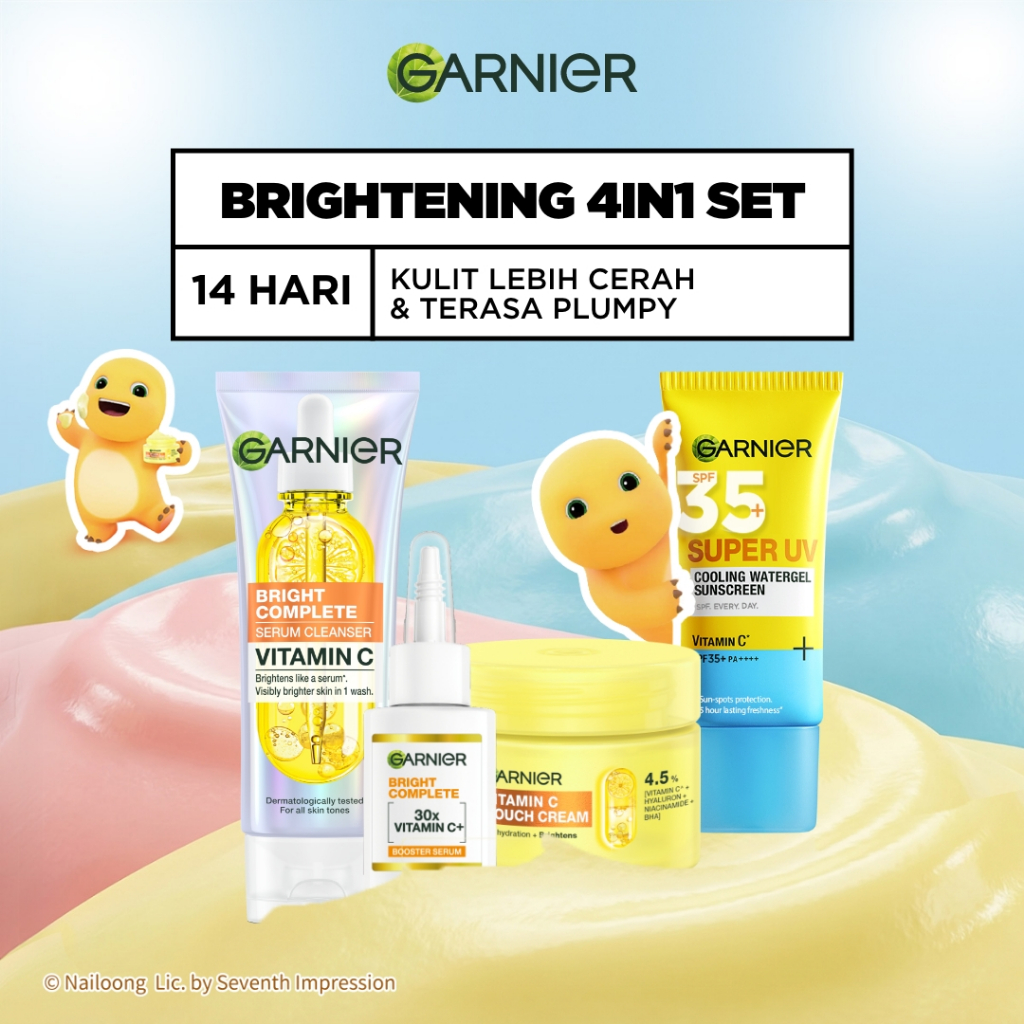 [Paket Skincare Pemula] Garnier Starter Kit Isi 4 Hanya 100 ribu Bright Complete Anti Acne | Untuk k