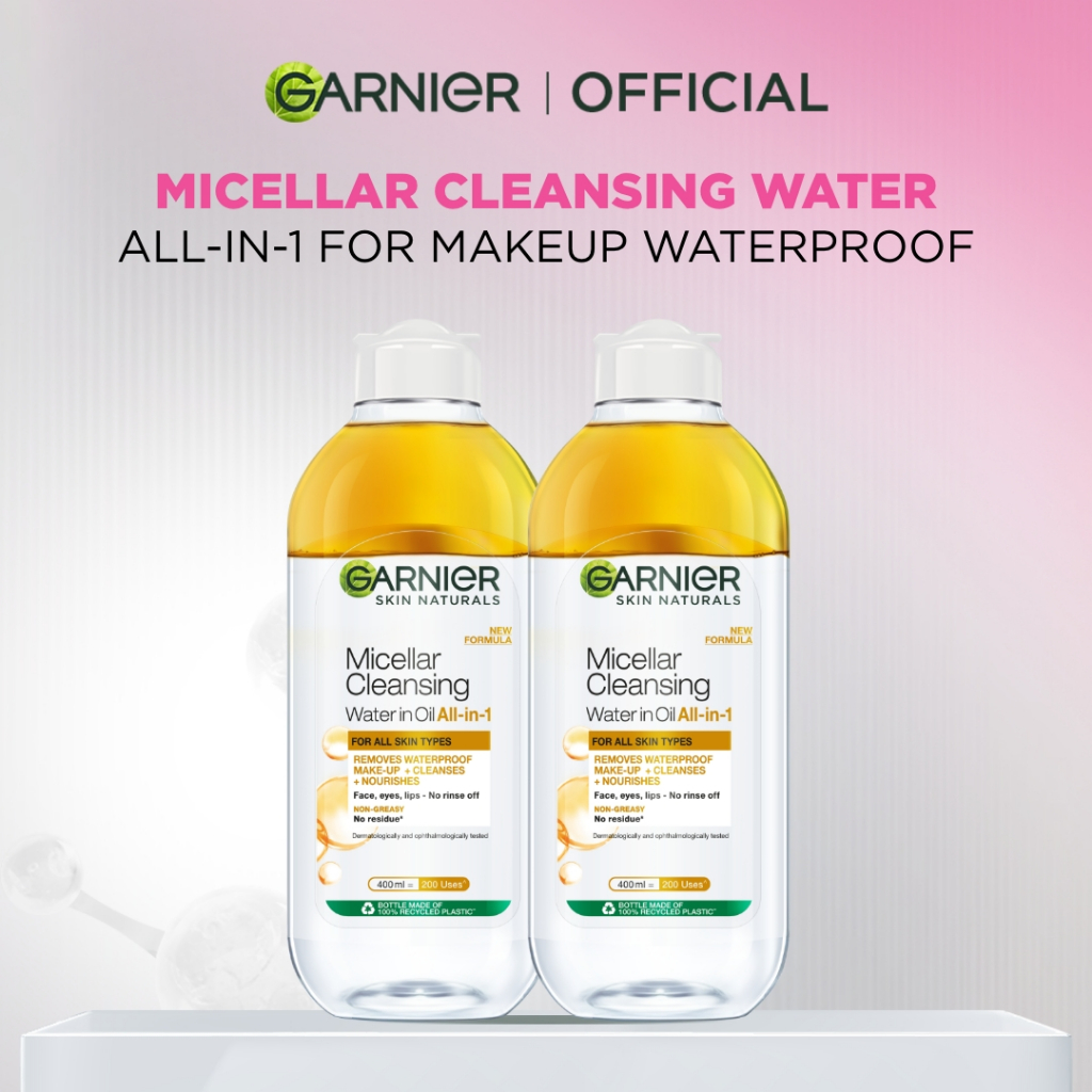 [PAKET HEMAT ISI 2] GARNIER Micellar Water Oil-Infused Skin Care 400ml Skincare Cleansing - Pembersi