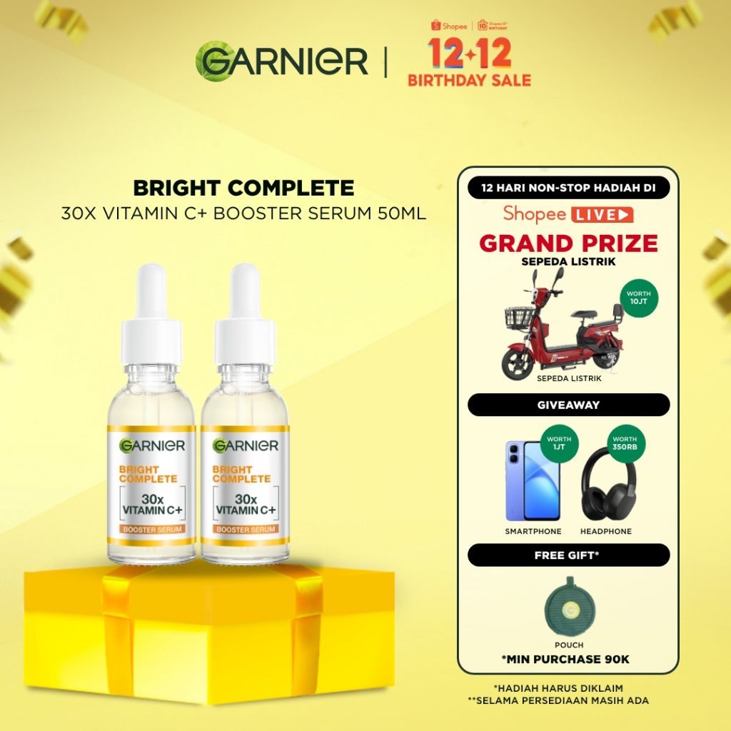 [PAKET HEMAT ISI 2] GARNIER Serum Vitamin C Bright Complete Vitamin C 30x Booster Serum Skincare - 3