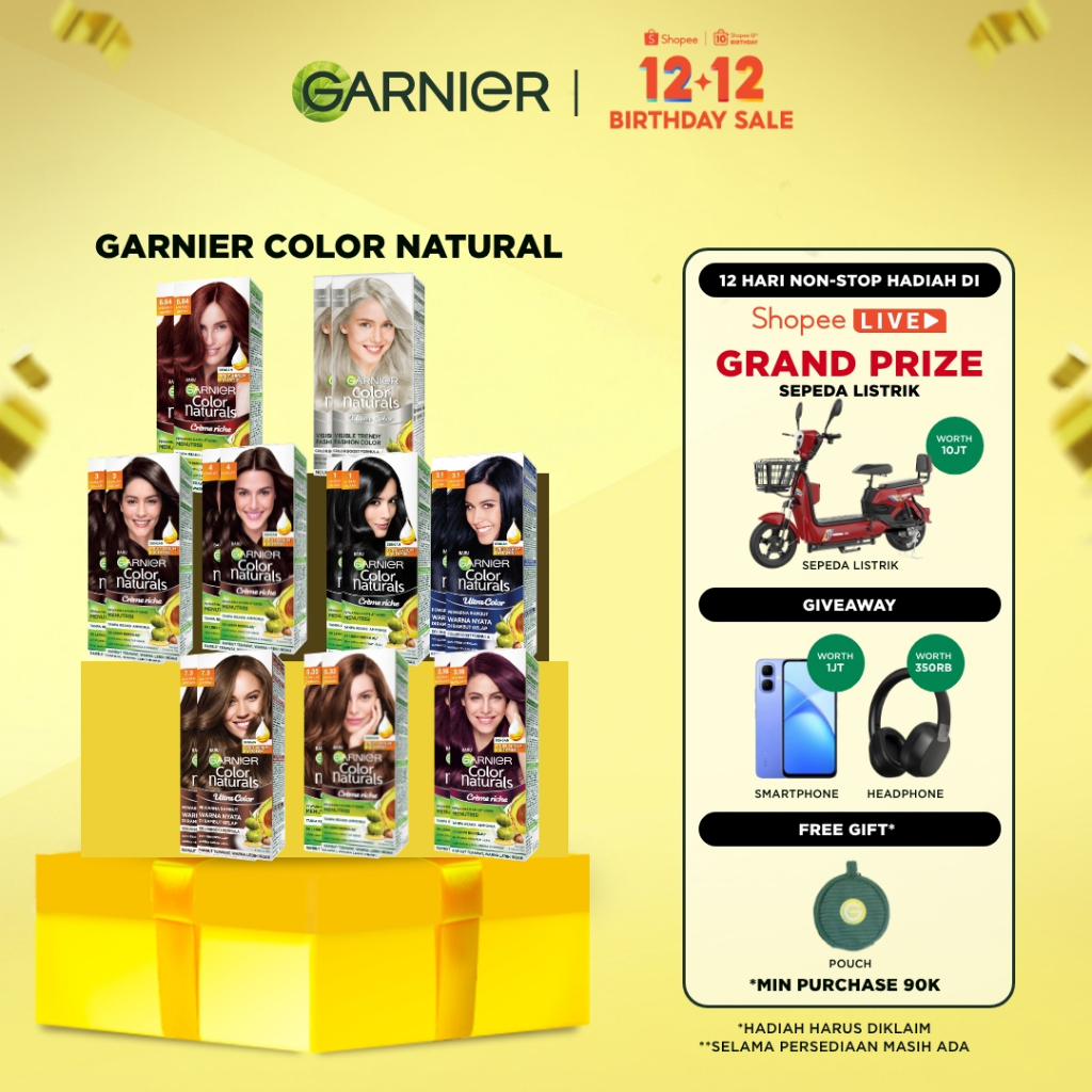 [PAKET HEMAT ISI 2] GARNIER Color Naturals Ultra Color Big Kit 105ml x2 - Cat Rambut Pewarna Rambut 