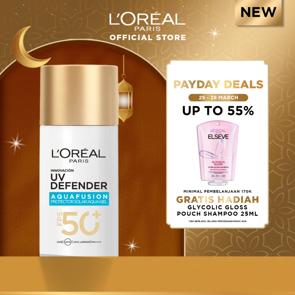 [NEW LAUNCH] L’Oreal Paris UV Defender Aquafusion Daily Water Gel Sunscreen SPF50+ PA++++, Sunscreen