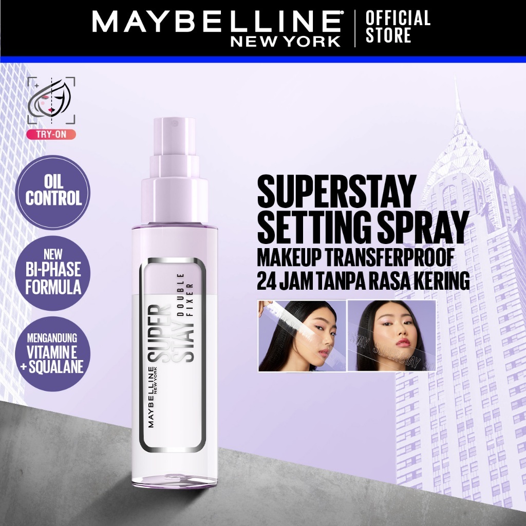 MAYBELLINE OFFICIAL Superstay Unbreakable Set - Superstay Setting Spray, Flex Powder Foundation, Lum