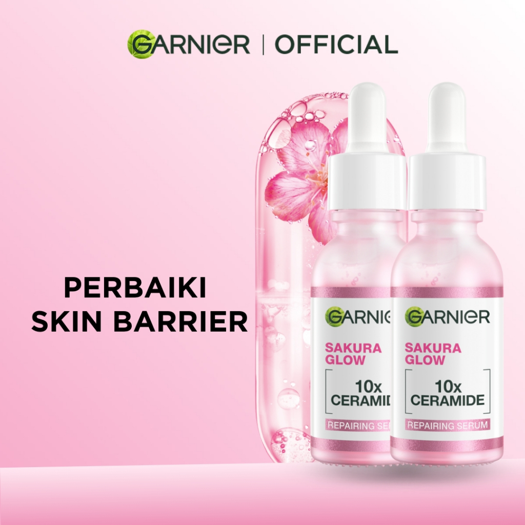 [PAKET HEMAT ISI 2] GARNIER Serum Perbaiki Skin Barrier Sakura Glow Hyaluron Ceramide 30x Booster Se