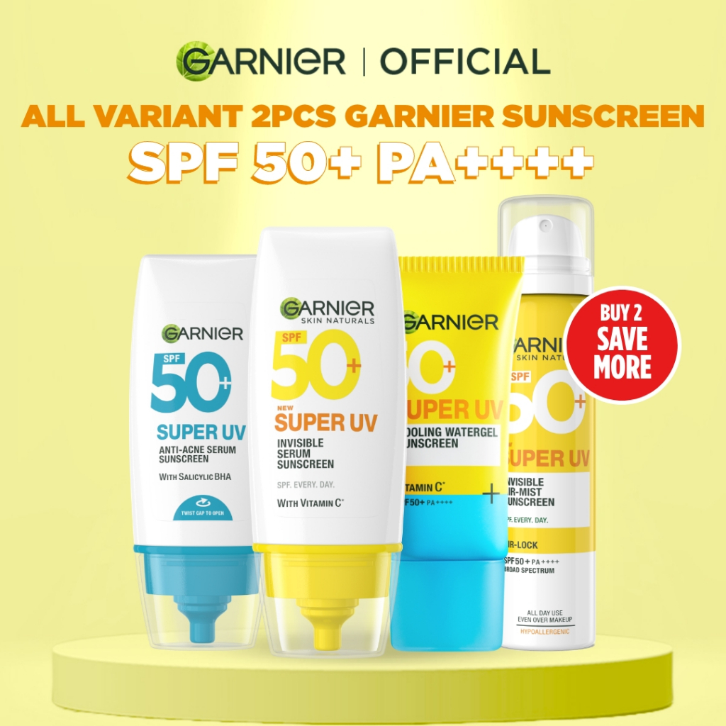 [PAKET HEMAT ISI 2] GARNIER Super UV Serum Sunscreen ALL VARIANT SPF 50+ PA++++ Vitamin C Skincare -