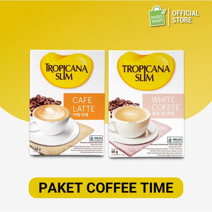 Paket Coffee Time - Tropicana Slim Cafe Latte + Tropicana Slim White Coffee - Kopi Bebas Gula