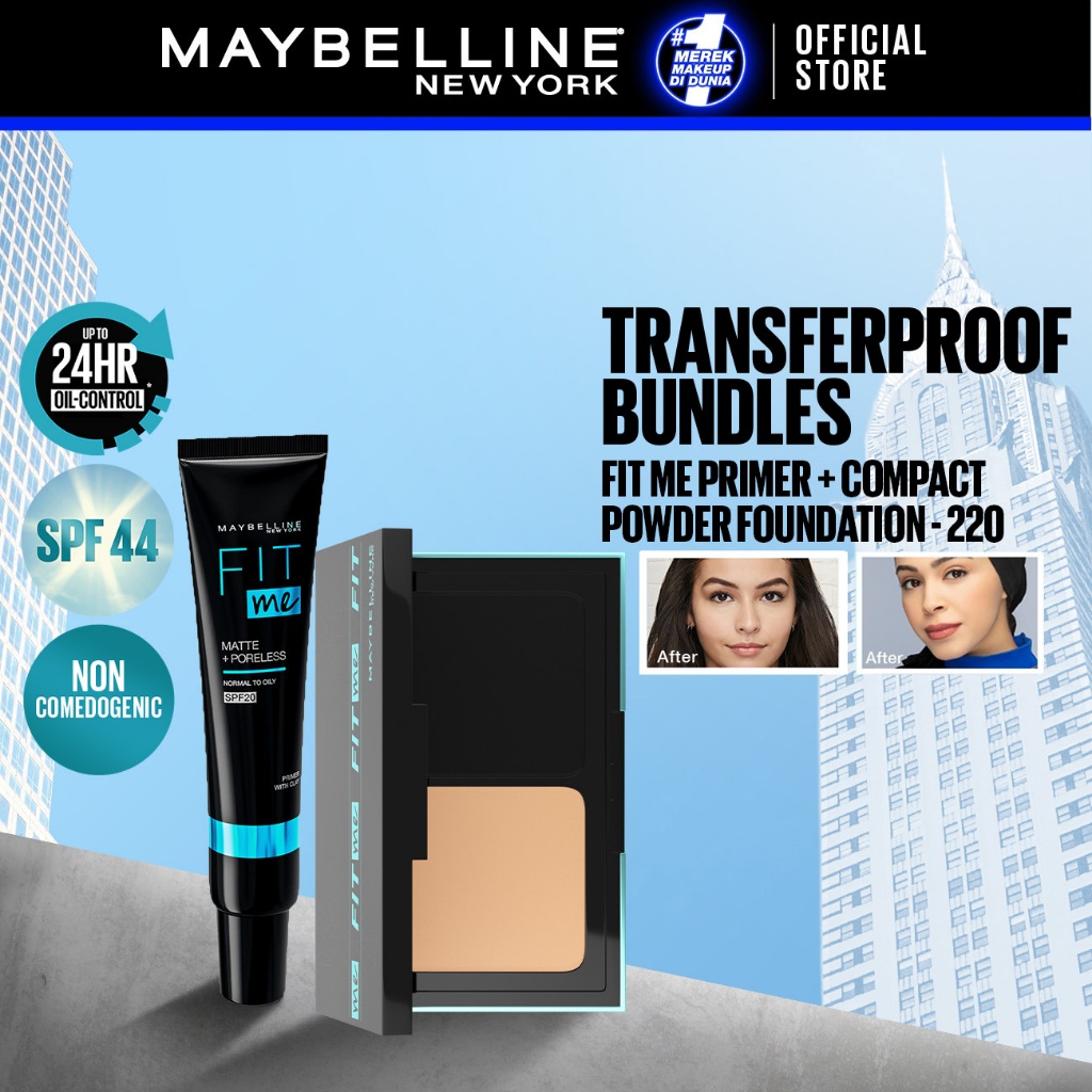 Maybelline Fit Me Primer + 24h Powder Foundation 220 - Makeup