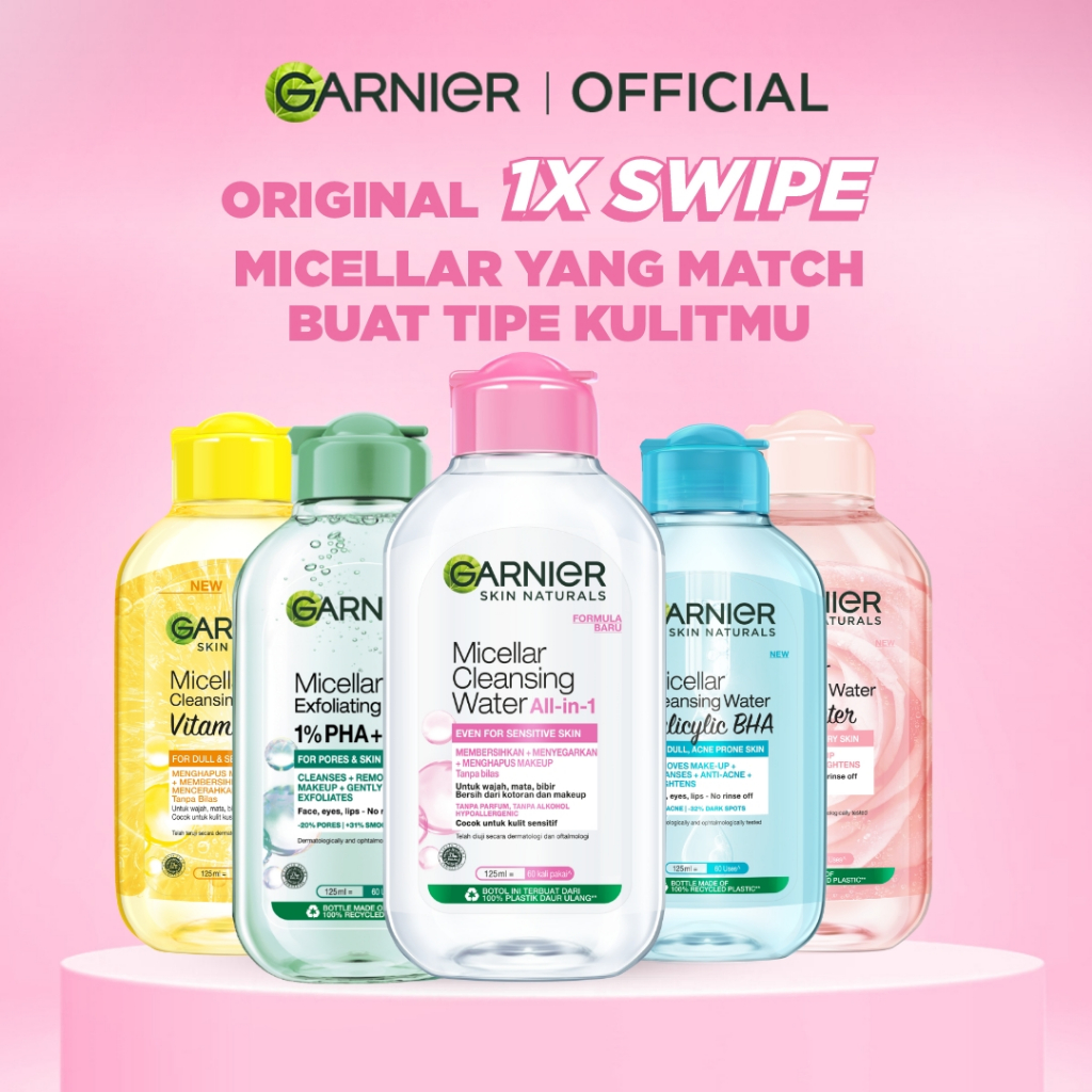 [PAKET HEMAT ISI 2] GARNIER Micellar Water 125ml ALL VARIANT Skincare Cleansing - Pembersih Wajah & 