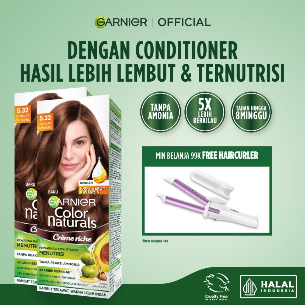 [SEMUA WARNA] GARNIER Hair Colour ISI 2 Big Kit 105ml Pewarna Rambut Permanen Cat Rambut Tanpa Amoni
