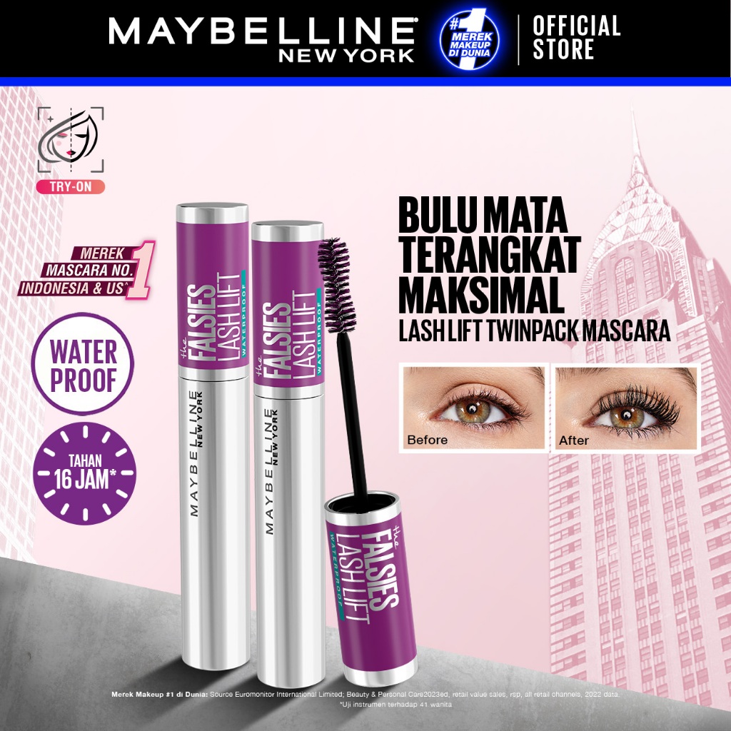 Maybelline The Falsies Lash Lift Waterproof Mascara Make Up - BUY 1 GET 1
