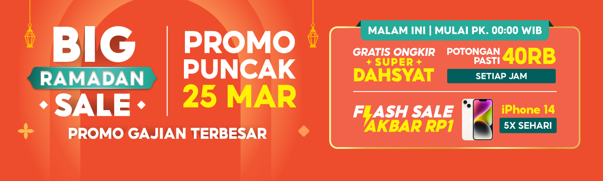 Puncak Shopee Big Ramadan Sale | Flash Sale Akbar RP1, Gratis Ongkir Super Dahsyat & THR Kaget 15M | 25 Mar
