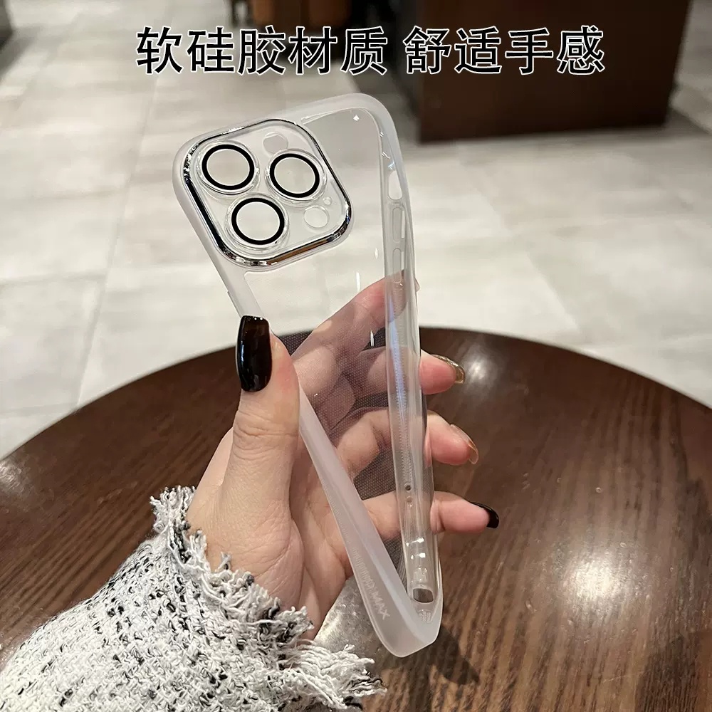 IPHONE Casing Bening Silikon Shockproof Warna Permen Untuk Iphone11 12 13 14 Plus Pro Max X XS XR 78 Plus Lensa Transparan Film Soft Cover