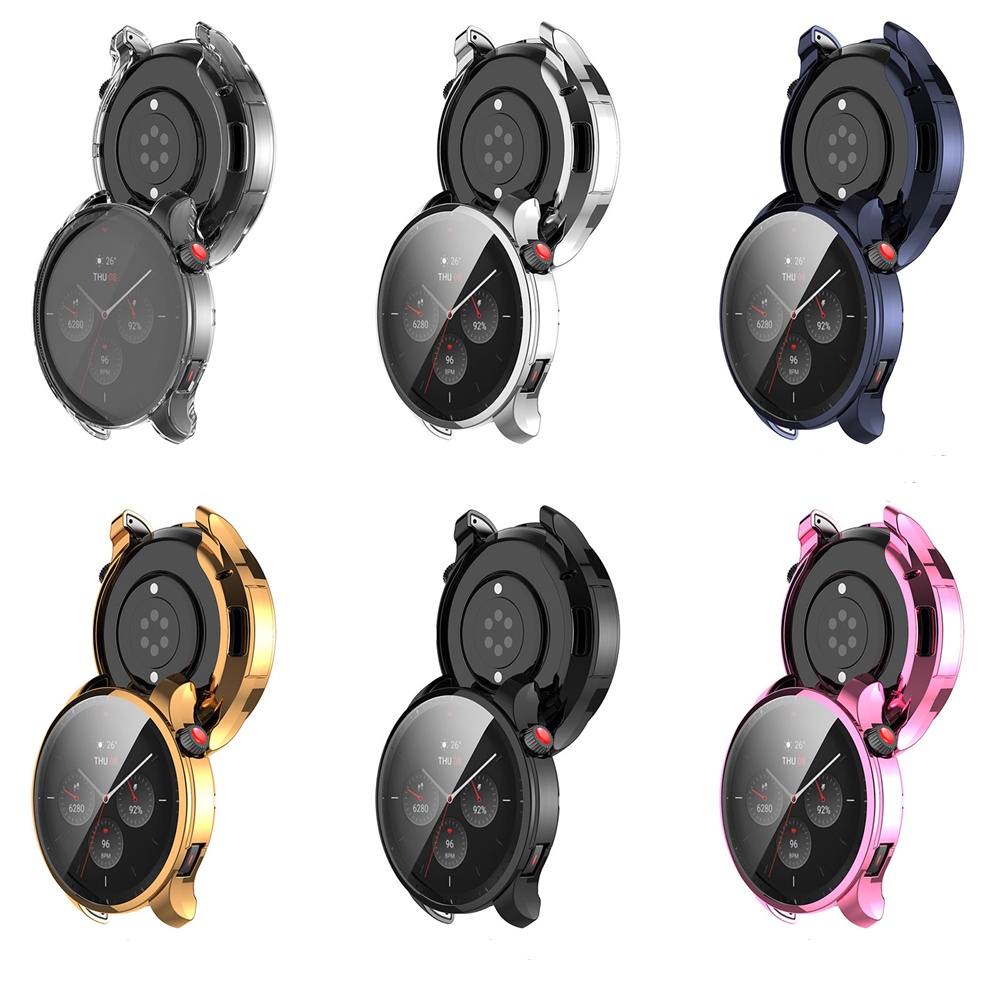 Cover Shell Untuk Huami AMAZFIT GTR4/GTR4 Pro Pelindung Layar Plating TPU Anti Gores Full GTS4 Case Frame Pelindung