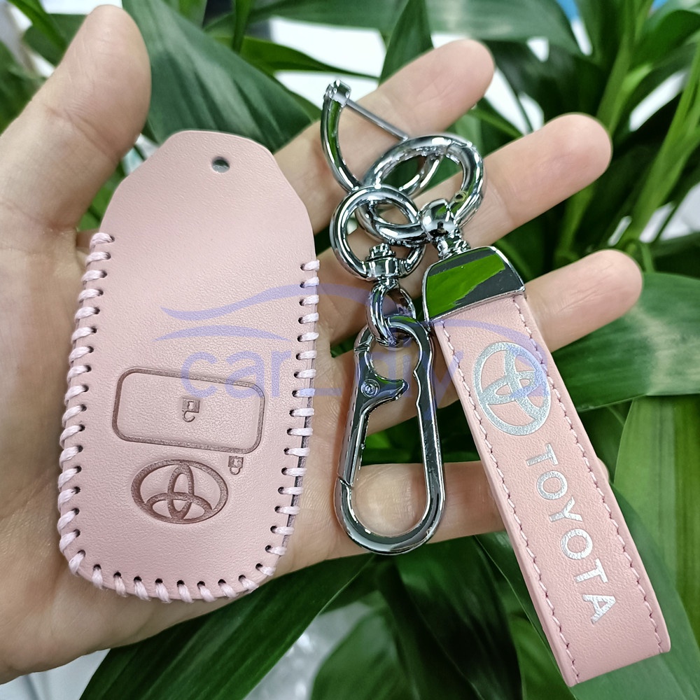 Kulit Sarung Kunci Mobil Remote Key Case Cover Shell Holder Key Fob Keychain Untuk Toyota Raize2022Baru Veloz2022 Avanza2Aksesoris2