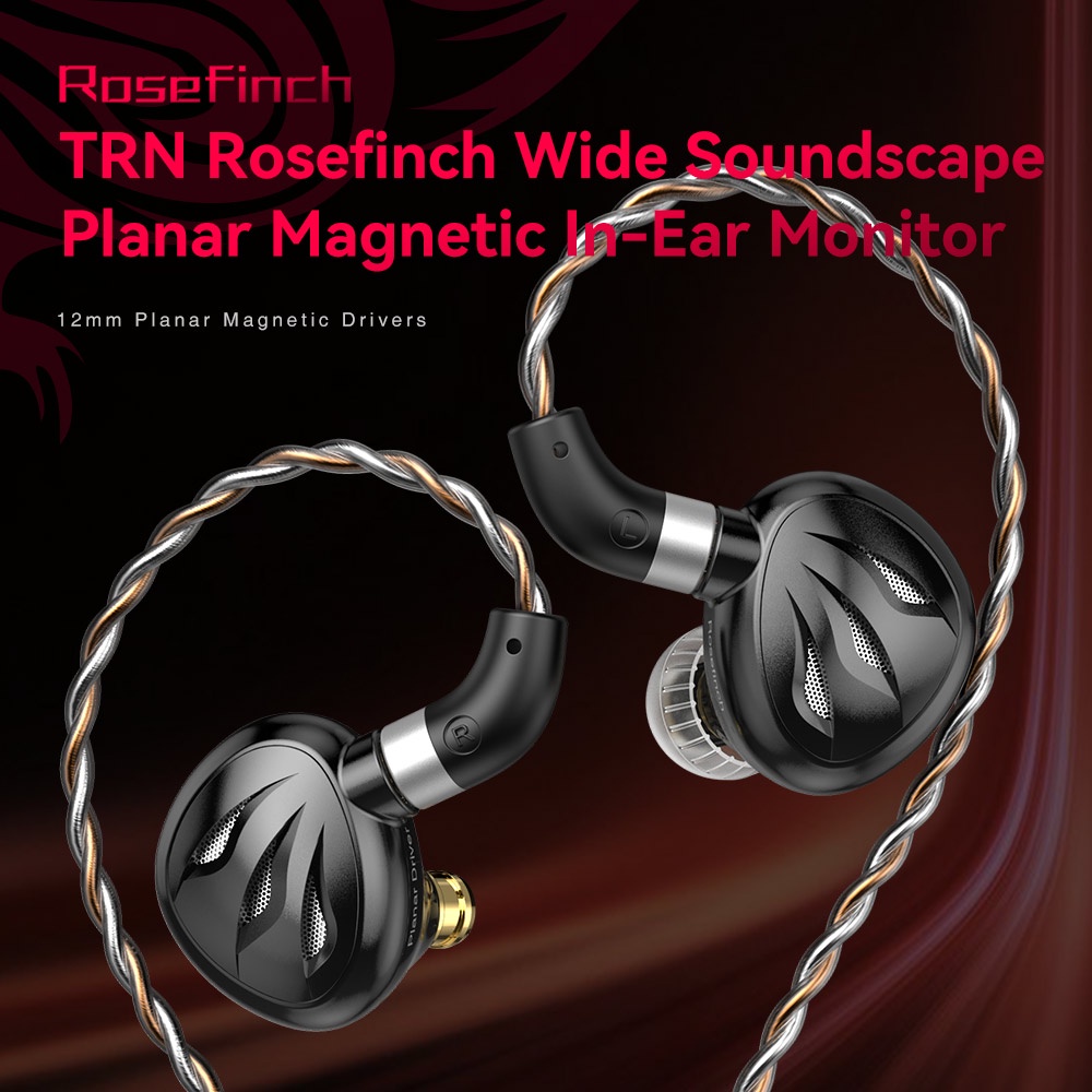 Trn Rosefinch Planar Driver In-ear Monitor Earphone Logam Berjalan Kebisingan HIFI Bass Headphone Membatalkan Headset